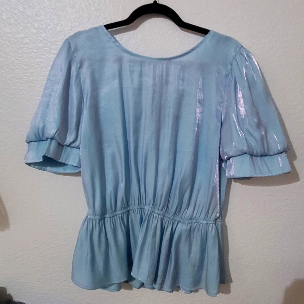 Cinderella Scrunched Blouse with Back Tie Ups